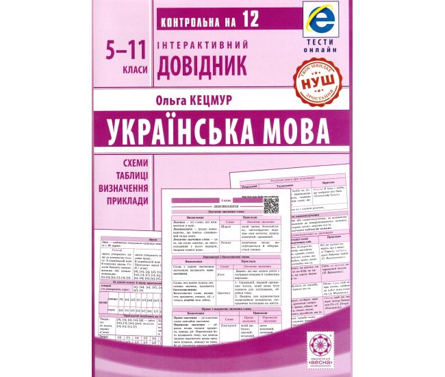 НУШ Інтерактивний довідник Весна Українська мова 5-11 класи + онлайн  тести  2025 рік - Видавництво Весна - ISBN 978-617-686-692-3